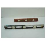 Vintage wooden level, metal level