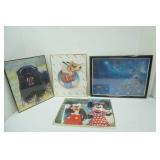 Framed Disney Posters (3ct) , Framed Black Panther Poster (1ct)
