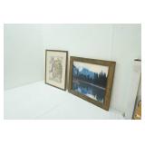 Framed Art Prints (2ct) Landscape & Lion