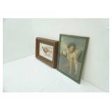 Vintage Framed Art Print & Original Pheasant Painting