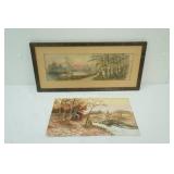 Vintage Original Watercolor Paintings