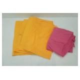 Orange Sham Cloths, Pink Sheet