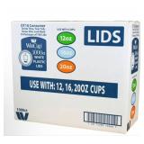 WinCup DT18 White Plastic Lids for 12-20 Oz Cups