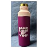 Take Care of You Purple Insulated Water Bottle, 18.5 oz - Brand New