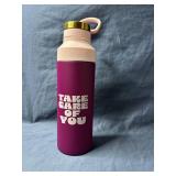 Take Care of You Purple Insulated Water Bottle, 18.5 oz - Brand New