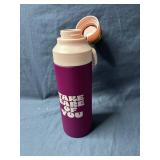 Take Care of You Purple Insulated Water Bottle, 18.5 oz - Brand New