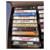 Music Cassette Tapes with Brown hard-shell case