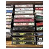Music Cassette Tapes with Brown hard-shell case
