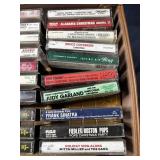 Music Cassette Tapes with Brown hard-shell case