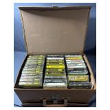 Music Cassette Tapes with Brown hard-shell case