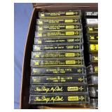 Music Cassette Tapes with Brown hard-shell case