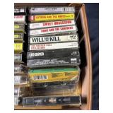 Music Cassette Tapes with Brown hard-shell case