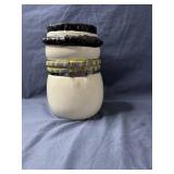 Ceramic Snowman Jar with Clasp Lid