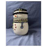 Ceramic Snowman Jar with Clasp Lid