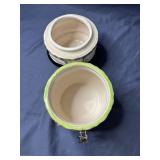 Ceramic Snowman Jar with Clasp Lid