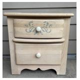 Two-Drawer Nightstand with Ribbon Accent, 22" x 22" x 16"
