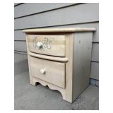 Two-Drawer Nightstand with Ribbon Accent, 22" x 22" x 16"