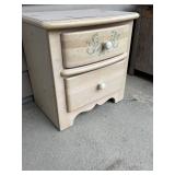 Two-Drawer Nightstand with Ribbon Accent, 22" x 22" x 16"