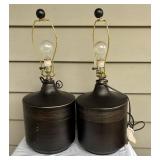 Black Ceramic Table Lamps - 2 Total