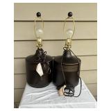 Black Ceramic Table Lamps - 2 Total