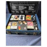 Music Cassette tapes with Blue hard-shell case