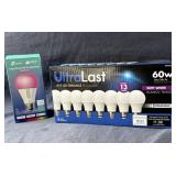UltraLast A19 LED Dimmable Lightbulbs 8-Pack and Kasa Smart Wi-Fi Multicolor Bulb