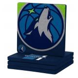 FOCO NBA Official 4-Pack Ceramic Coaster Set Minnesota Timberwolves - Brand New