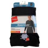 Hanes Baselayer Black Stretch Longsleeve Crewneck 2 Pack, Size Men