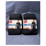 Hanes Baselayer Black Stretch Longsleeve Crewneck 2 Pack, Size Men