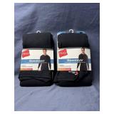Hanes Baselayer Black Stretch Longsleeve Crewneck 2 Pack, Size Men