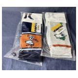 Peanuts Socks Size Adult Shoe Size 6.5-12.5, 2 Pairs Blue & Cream - Brand New