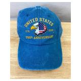 United States 250th Anniversary Hat with Earrings, Bracelet and Pin - Brand New *Q