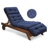 Tycdiose Waterproof Outdoor Chaise Lounge Blue Chair Cushion - Brand New *Q