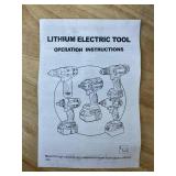 Lithium Electric Drill Driver Tool Set with Bits, 2 Batteries & Charger - Brand New *Q
