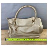 Gold Metallic Handbag with Cat Charm - Brand New *Q