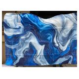 Marble Abstract Stye Blue Area Rug, 64" x 90" - Brand New *Q