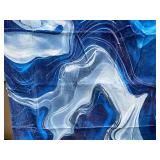 Marble Abstract Stye Blue Area Rug, 64" x 90" - Brand New *Q