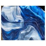 Marble Abstract Stye Blue Area Rug, 64" x 90" - Brand New *Q