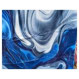 Marble Abstract Stye Blue Area Rug, 64" x 90" - Brand New *Q
