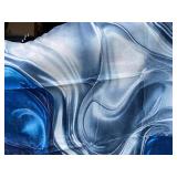 Marble Abstract Stye Blue Area Rug, 64" x 90" - Brand New *Q