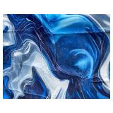 Marble Abstract Stye Blue Area Rug, 64" x 90" - Brand New *Q