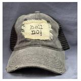 Hell No! Frayed Fabric Distressed Patch Cap OSFM - New