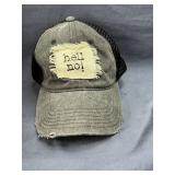 Hell No! Frayed Fabric Distressed Patch Cap OSFM - New