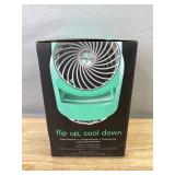 Vornado Flippi V6 Compact Air Circulator Fan, Quiet Portable Travel Fan for Desk or Bedroom, Adjustable Head, 2 Speeds, Bliss Blue - Brand New *Q