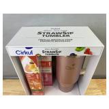 Cirkul 40oz All Day StrawSip Tumbler Starter Kit & 4 Flavor Cartridges - Brand New *Q