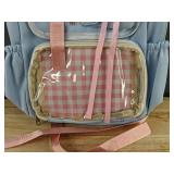 Blue & Pink Mouse Pattern Back Pack - Brand New *Q