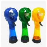 Handheld Water Spray Fans - 3-Pack with Blue, Green & Yellow - Brand New *Q
