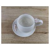 White Ceramic Coffee Mug with Saucer and Spoon - Brand New *Q