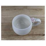 White Ceramic Coffee Mug with Saucer and Spoon - Brand New *Q