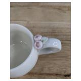 White Ceramic Coffee Mug with Saucer and Spoon - Brand New *Q
